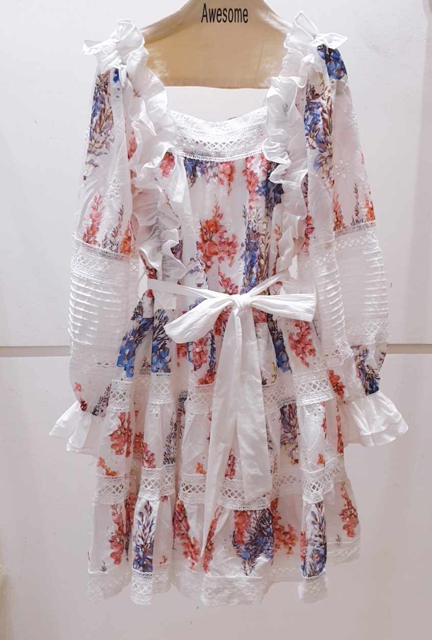AWESOME-P韓國代購女裝新品25春夏真品推薦人氣連衣裙含腰帶AWESOME-P連衣裙