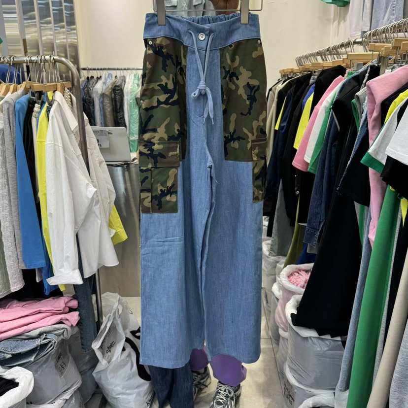 MIX韓國直郵㊣東大門實拍女裝新品推薦熱賣人氣時尚休閑褲迷彩MIX休閑褲