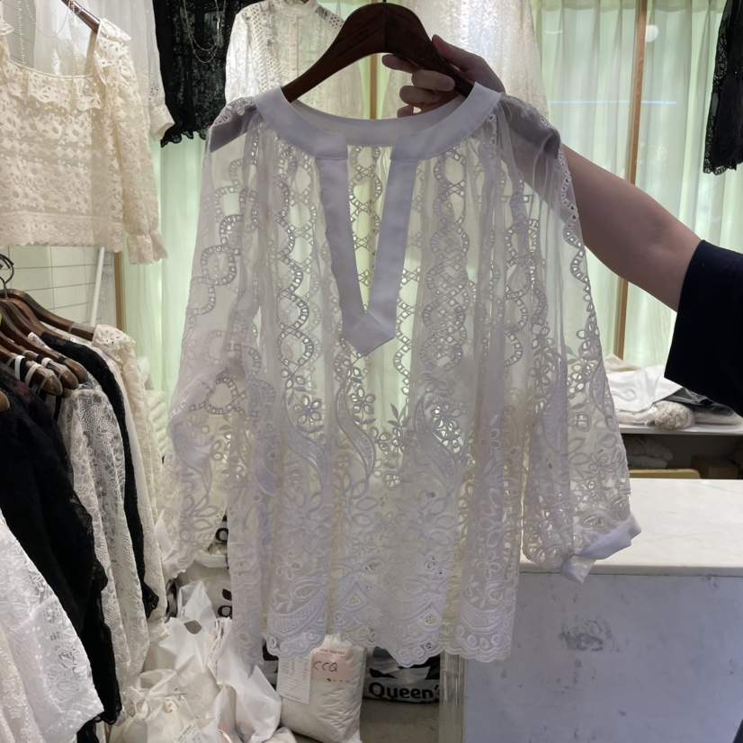 VIVI MARKET直郵韓國代購㊣女裝新品推薦熱賣25春夏襯衫蕾絲衫VIVI MARKET襯衫/蕾絲衫
