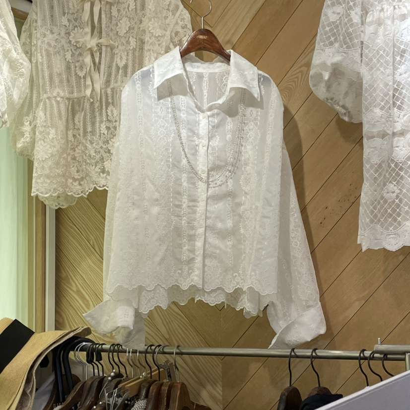 VIVI MARKET韓國直郵㊣東大門實拍女裝新品休閑襯衫蕾絲衫VIVI MARKET襯衫/蕾絲衫