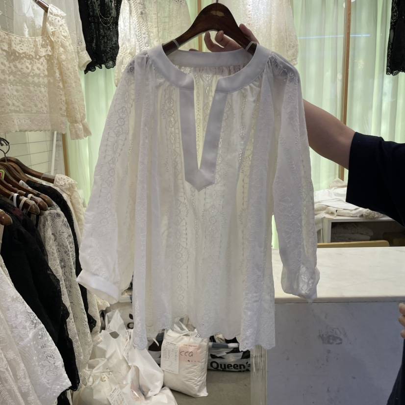 VIVI MARKET韓國直郵㊣女裝新品時尚職業休閑人氣襯衫蕾絲衫VIVI MARKET襯衫/蕾絲衫
