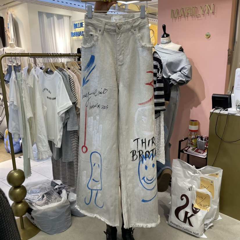 MARILYN韓國直郵㊣東大門實拍女裝新品休閑時尚推薦人氣牛仔褲MARILYN牛仔褲