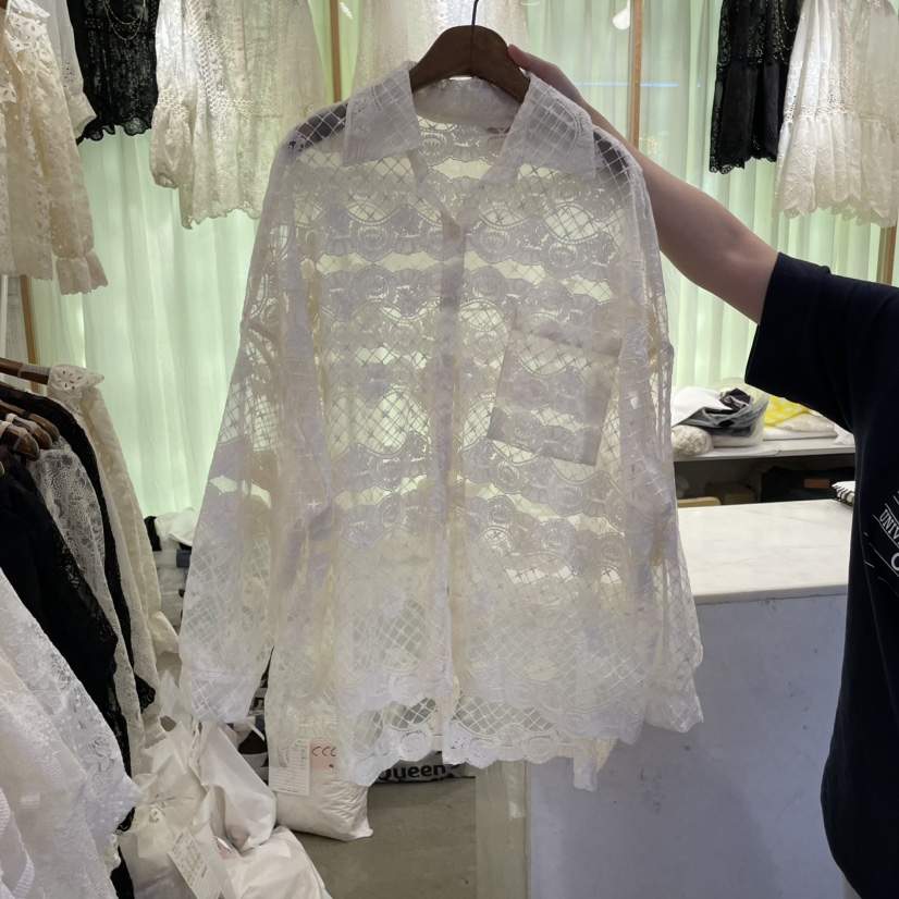 VIVI MARKET直郵韓國代購㊣女裝新款推薦時尚25春夏襯衫蕾絲衫VIVI MARKET襯衫/蕾絲衫