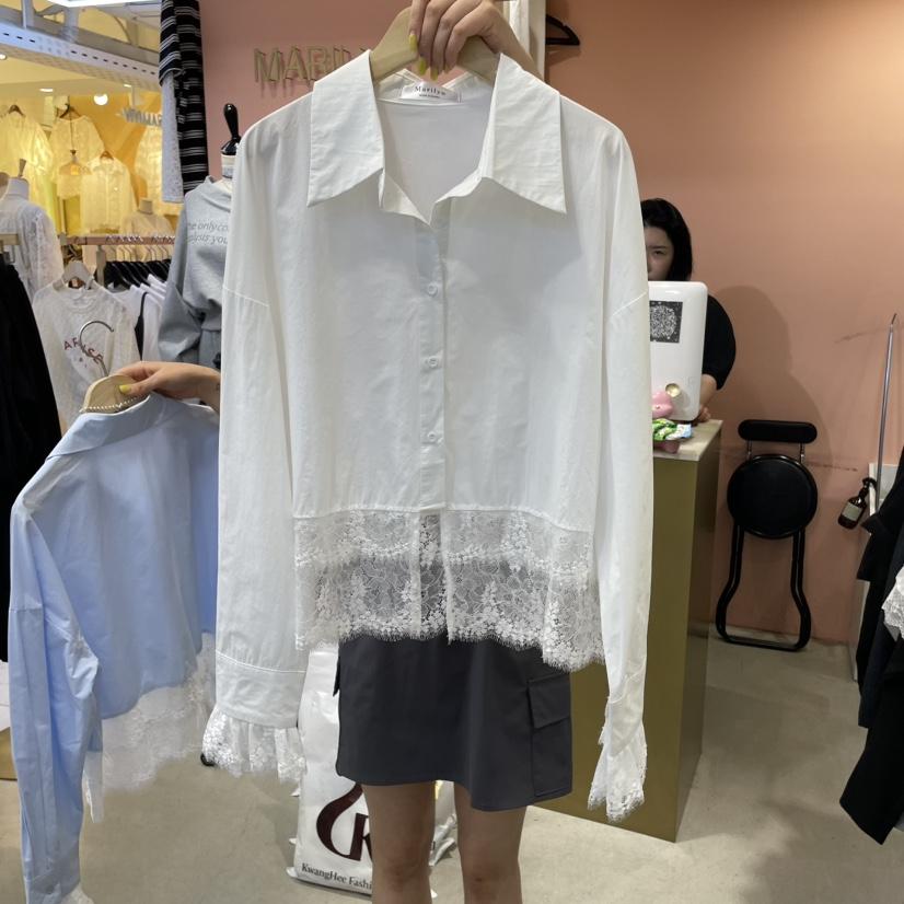 MARILYN直郵韓國代購㊣女裝新品職業休閑時尚人氣襯衫蕾絲衫MARILYN襯衫/蕾絲衫
