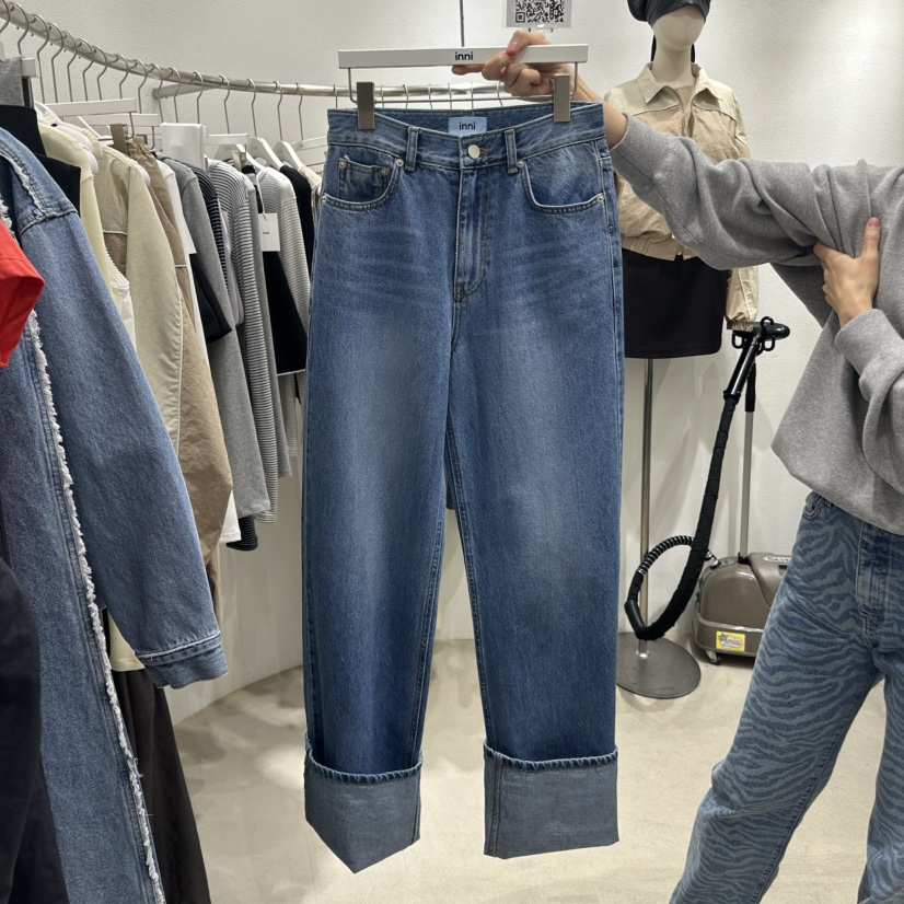 INNI韓國㊣直郵東大門代購女裝新品人氣熱賣推薦職業牛仔褲inni牛仔褲