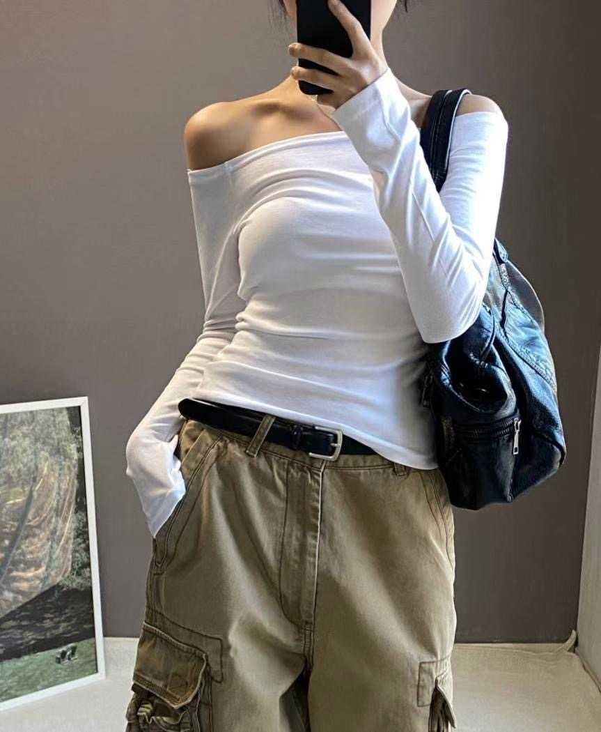 BUSTLING東大門代購女裝新品時尚休閑熱賣25春夏真品長袖T恤BUSTLING長袖T恤