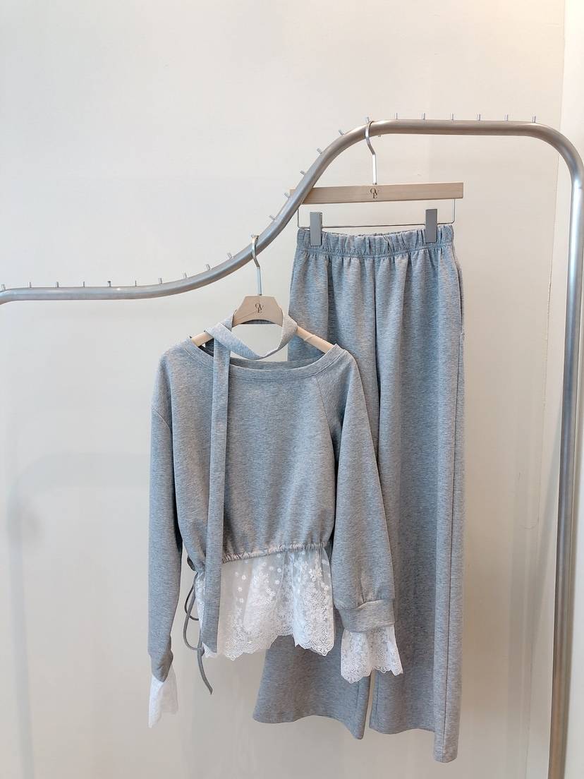 OVE東大門實拍女士新品25春夏時尚推薦休閑套裝含脖帶兩件套OVE套裝