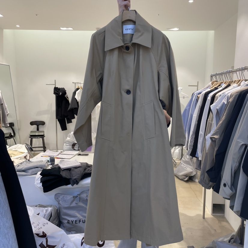 EYEFUL-Q韓國直郵女裝新款25春夏人氣推薦真品休閑長款風衣eyeful長款風衣