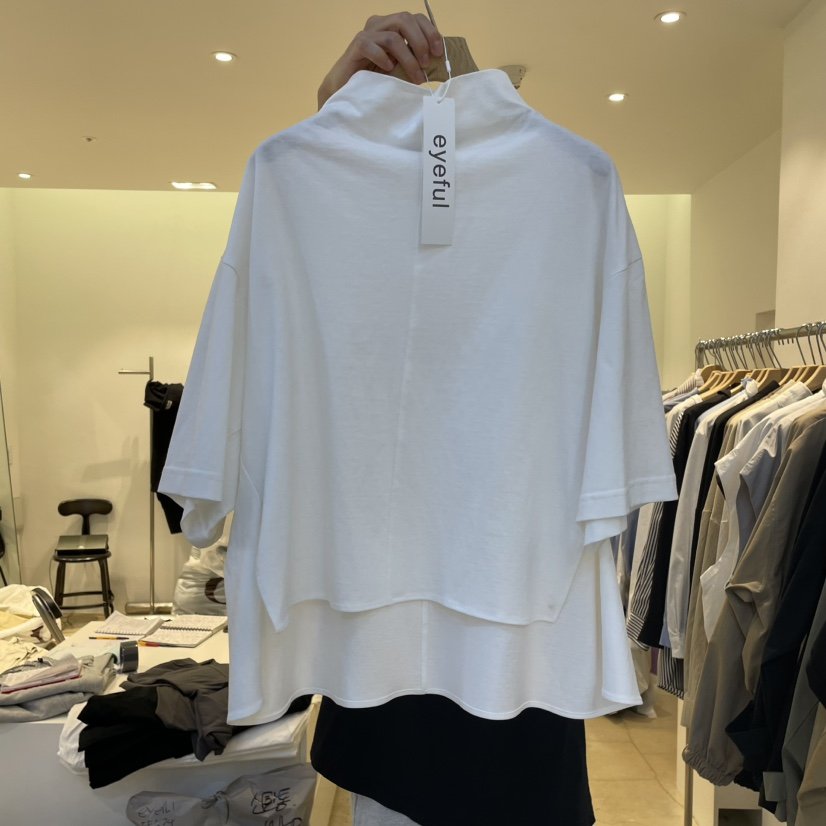 EYEFUL-Q韓國代購女裝新品推薦職業真品25春夏長袖T恤高領eyeful長袖T恤