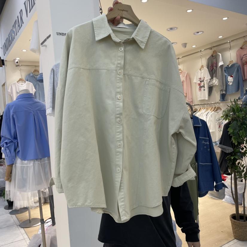 SYMPHONY東大門代購女裝新品真品休閑推薦襯衫蕾絲衫寬松牛仔SYMPHONY襯衫/蕾絲衫