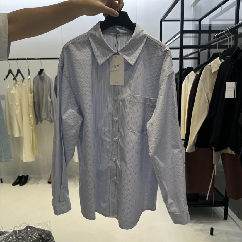 OSOO韓國直郵女裝新品休閑職業人氣熱賣推薦襯衫蕾絲衫條紋OSOO襯衫/蕾絲衫