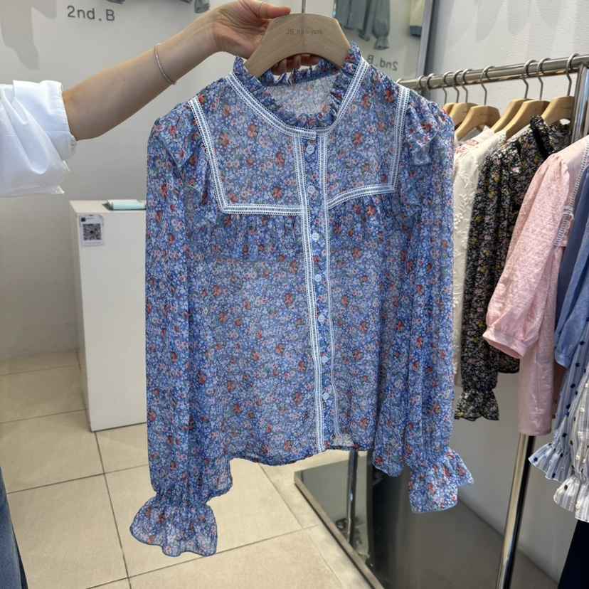 2nd B-S韓國代購女裝新品人氣25春夏時尚職業熱賣襯衫蕾絲衫2nd B-S襯衫/蕾絲衫