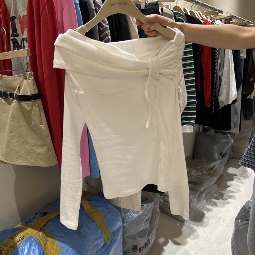 MOREMORE韓國直郵女士新品休閑熱賣真品推薦人氣時尚長袖T恤more more長袖T恤