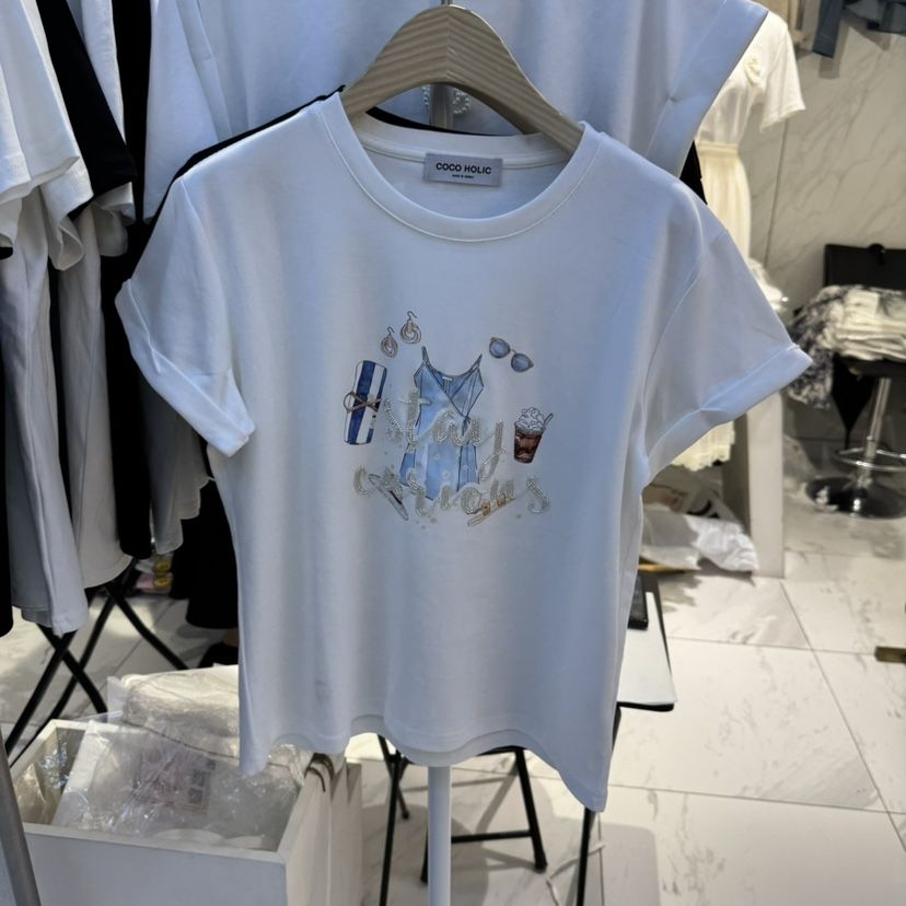 COCO HOLIC東大門實拍女士新品25春夏時尚真品休閑推薦T恤COCO HOLICT恤