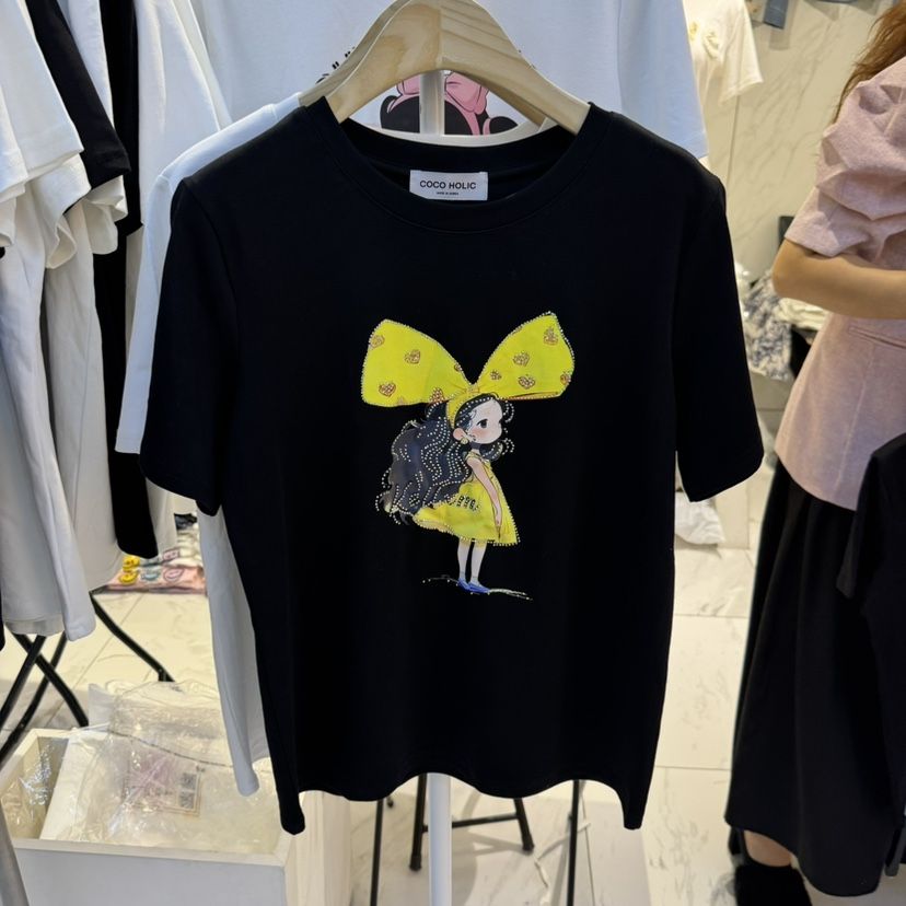 COCO HOLIC韓國直郵女士新品時尚人氣25春夏職業休閑熱賣T恤COCO HOLICT恤