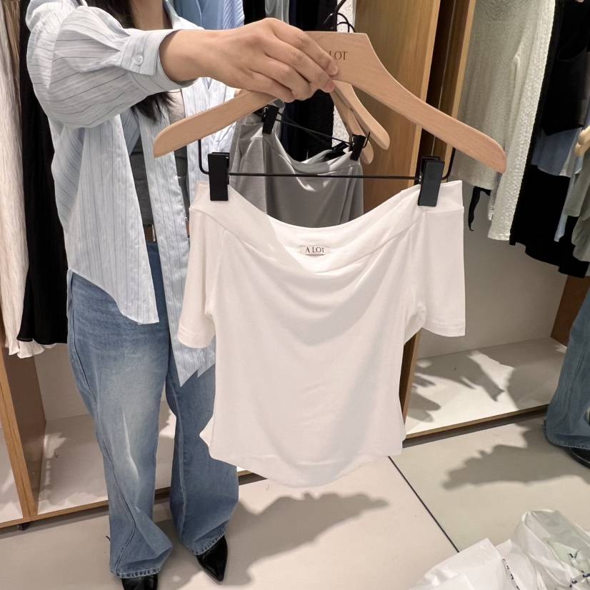 ALOT韓國直郵㊣女裝新款推薦25春夏熱賣職業時尚休閑人氣T恤A LOTT恤