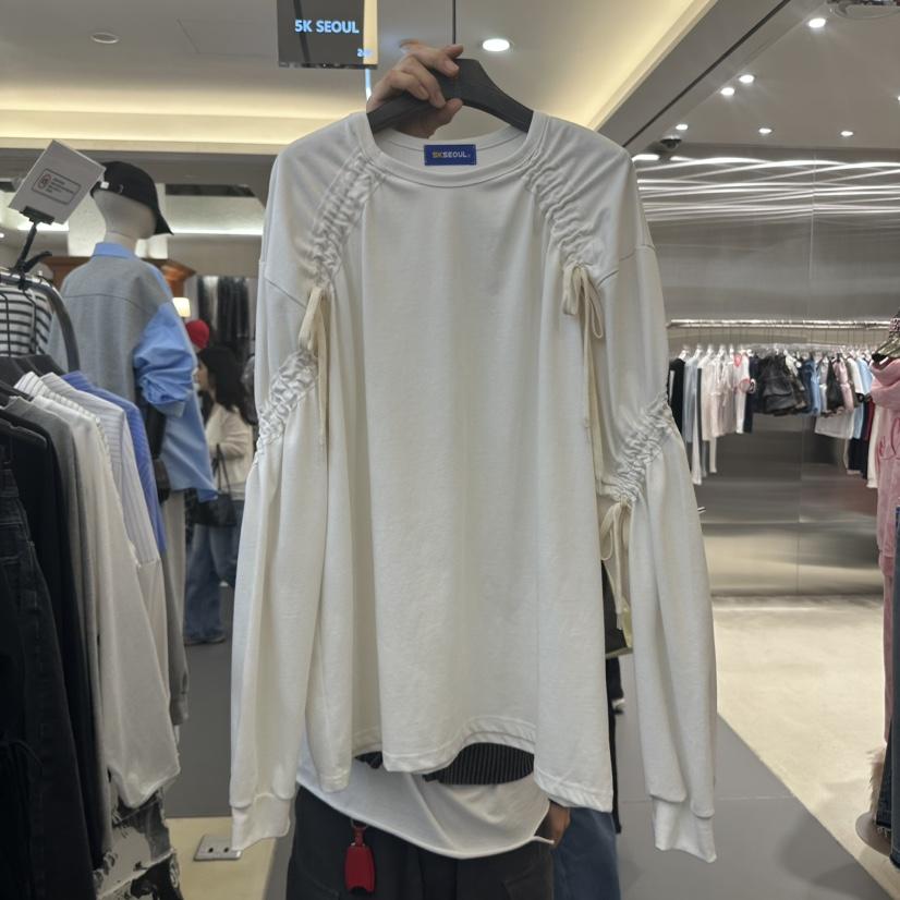5K直郵韓國代購㊣女裝新品25春夏時尚人氣職業休閑熱賣長袖T恤5K長袖T恤