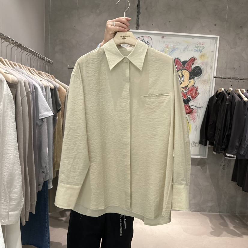 LAMAGIEPIE韓國代購女裝新品時尚人氣25春夏推薦襯衫蕾絲衫LAMAGIE GREY襯衫/蕾絲衫