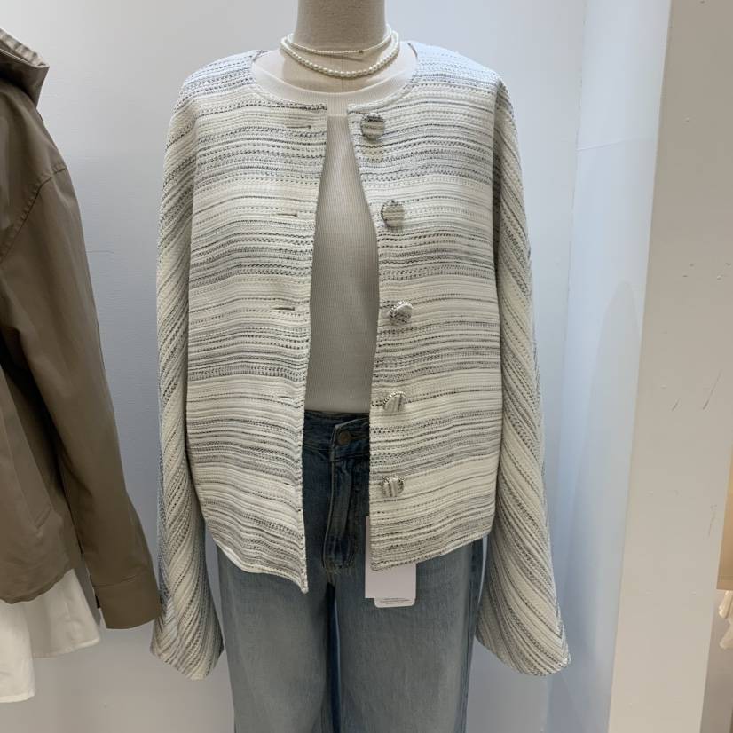 NEVER.1韓國㊣直郵東大門代購女裝新品25春夏熱賣夾克花呢NEVER.1夾克