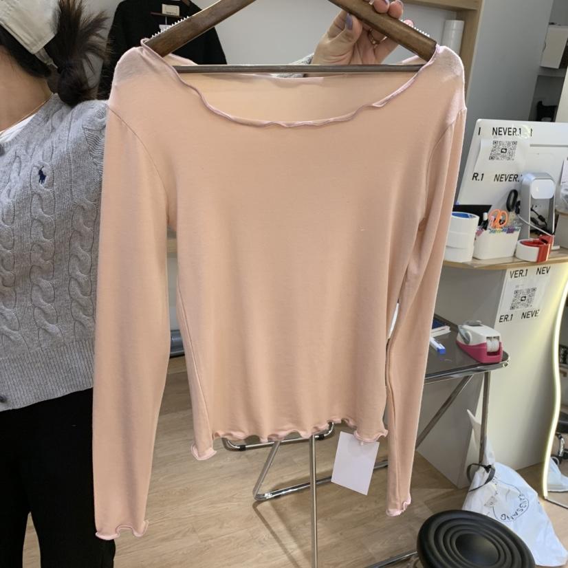 NEVER.1韓國直郵㊣東大門實拍女裝新品休閑時尚25春夏長袖T恤NEVER.1長袖T恤