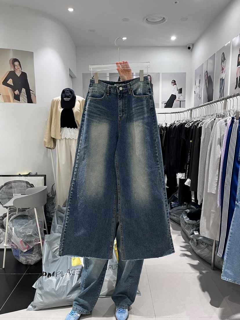 WATERMELON直郵韓國代購㊣女裝新品時尚熱賣職業25春夏牛仔褲WATERMELON牛仔褲