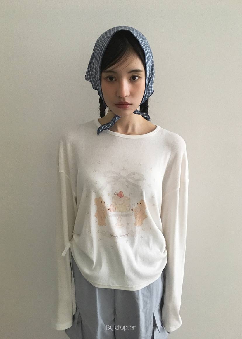 BY CHAPTER韓國直郵㊣東大門實拍女裝新款25春夏休閑長袖T恤Chapter長袖T恤