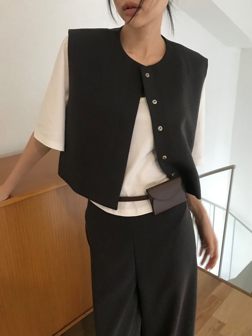 ME MO直郵韓國代購㊣女裝新款人氣熱賣時尚推薦25春夏馬甲ME MO馬甲