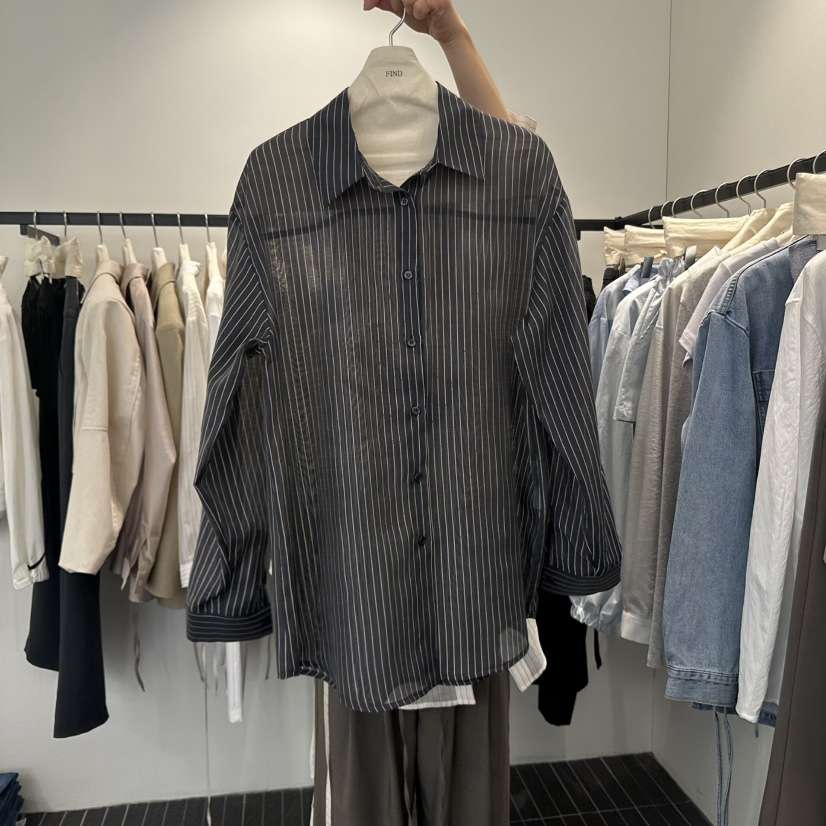FIND-P韓國直郵㊣女裝新款熱賣職業時尚休閑25春夏襯衫蕾絲衫FIND-P襯衫/蕾絲衫