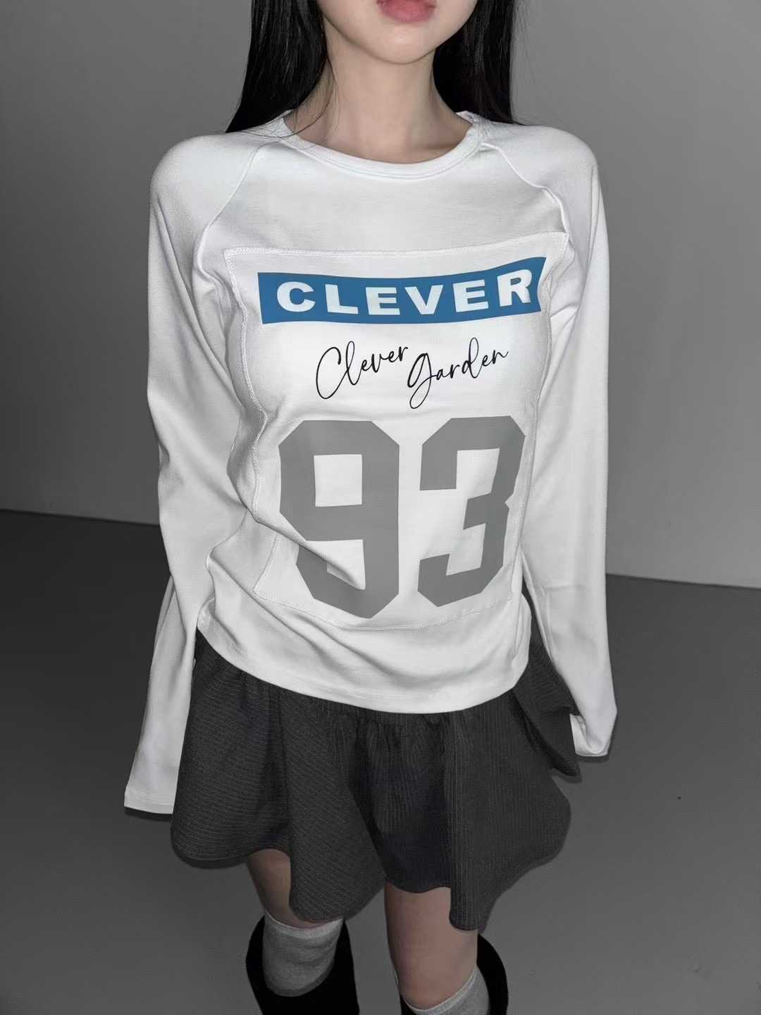 CLEVERGARDEN韓國直郵㊣女裝新品時尚推薦休閑人氣熱賣長袖T恤CLEVERGARDEN長袖T恤