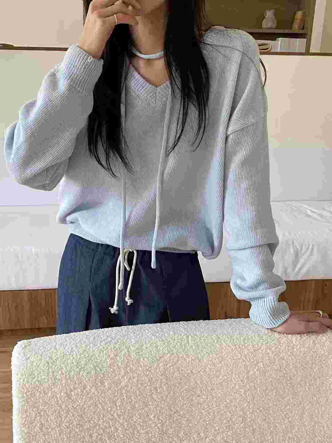BEAGLE東大門代購女士新品時尚休閑熱賣25春夏針織衫含脖帶BEAGLE針織衫