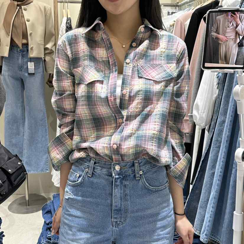 VINTAGE VIBE韓國㊣直郵東大門代購女裝新品人氣襯衫蕾絲衫格紋VINTAGE VIBE襯衫/蕾絲衫