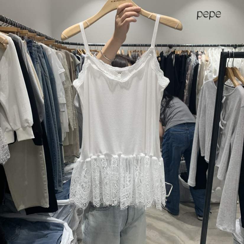 ALMOND PEPE東大門直郵女裝新品熱賣25春夏時尚休閑吊帶背心ALMOND PEPE吊帶/背心