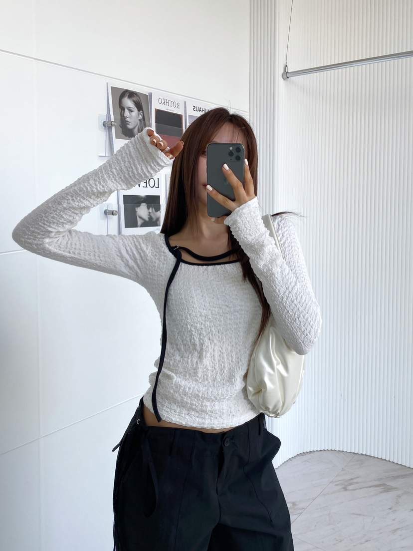 CLOTH韓國㊣直郵東大門代購女裝新款時尚休閑人氣熱賣長袖T恤CLOTH長袖T恤