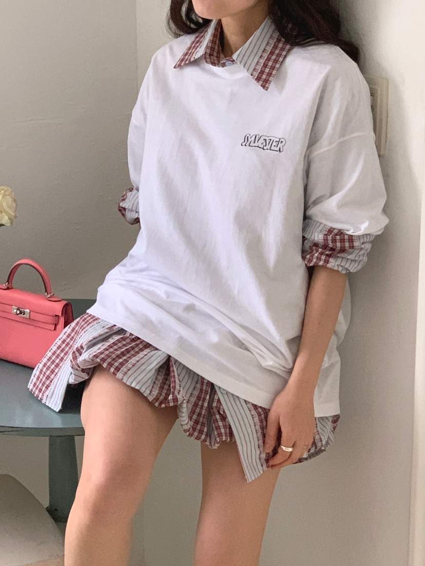 JKICHI韓國直郵㊣東大門實拍女裝新品熱賣推薦休閑T恤不含內搭JKICHIT恤