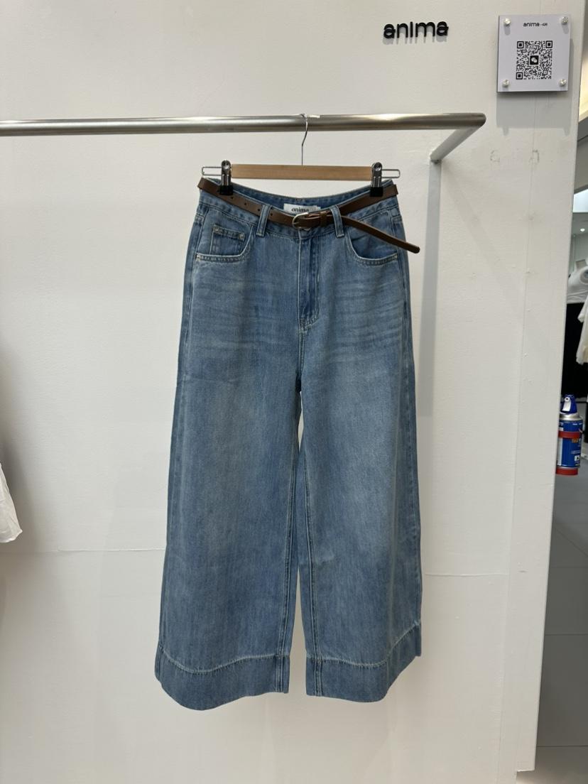 ANIMA韓國㊣直郵東大門代購女裝新品熱賣25春夏牛仔褲套裝腰帶RIETTE牛仔褲