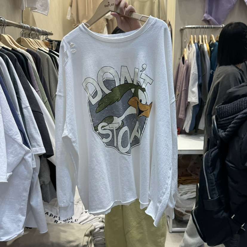 REPLAY韓國直郵㊣女裝新款熱賣25春夏人氣時尚休閑職業長袖T恤REPLAY長袖T恤