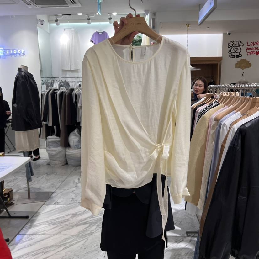 ADELINE直郵韓國代購㊣女裝新款職業推薦時尚休閑襯衫蕾絲衫ADELINE襯衫/蕾絲衫
