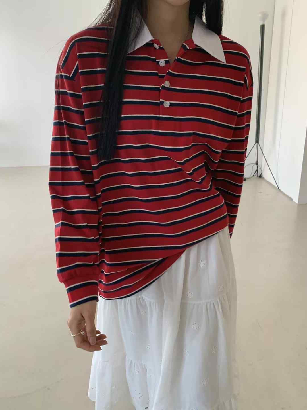 WHERELL韓國㊣直郵東大門代購女裝新款推薦人氣休閑長袖T恤GROW-WHERELL長袖T恤