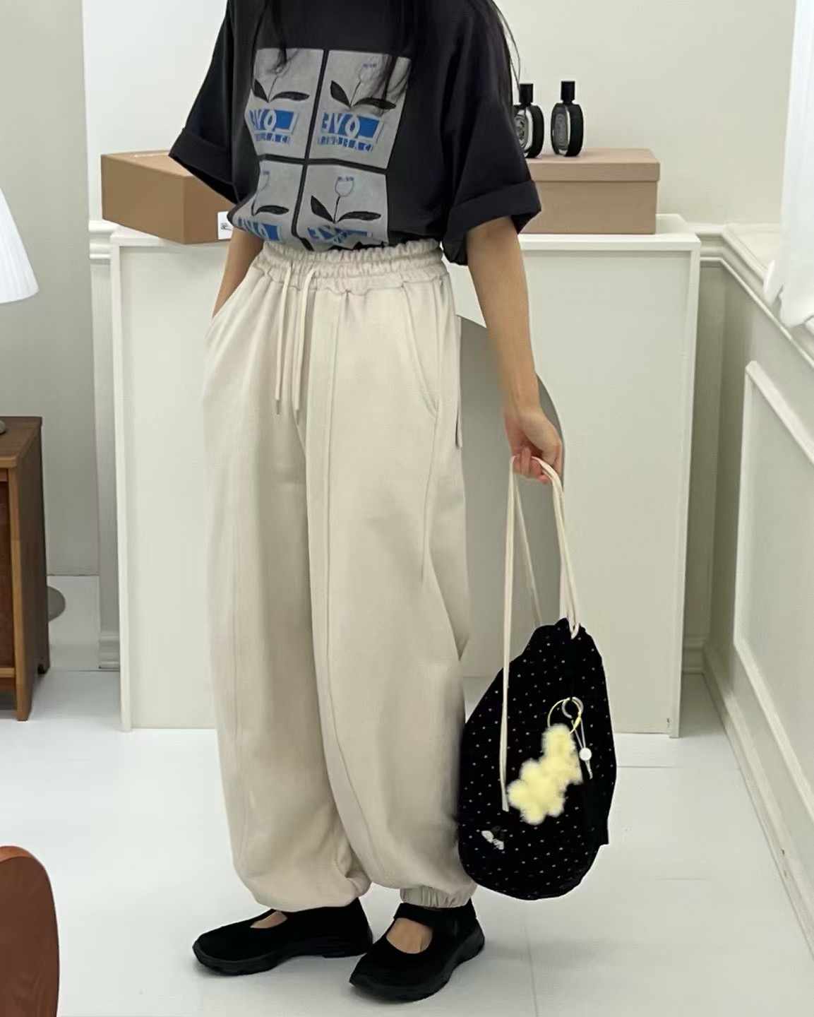 TERROIR直郵韓國代購㊣女裝新款人氣職業熱賣時尚休閑休閑褲TERROIR休閑褲