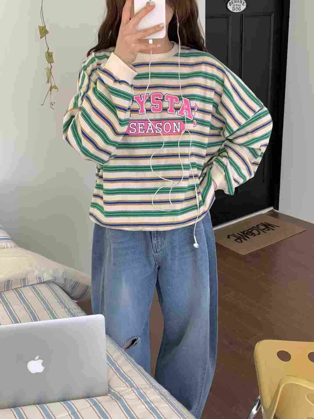 L V C直郵韓國代購㊣女裝新品時尚25春夏熱賣人氣推薦衛衣L_V_C衛衣
