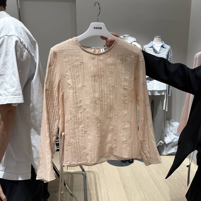 FAVOR-P韓國直郵㊣女裝新品時尚25春夏推薦熱賣職業長袖T恤FAVOR長袖T恤