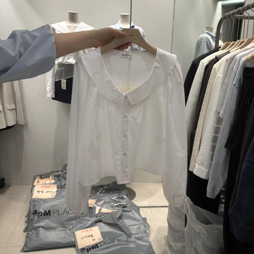SPREAD韓國㊣直郵東大門代購女裝新品25春夏時尚襯衫蕾絲衫SPREAD襯衫/蕾絲衫
