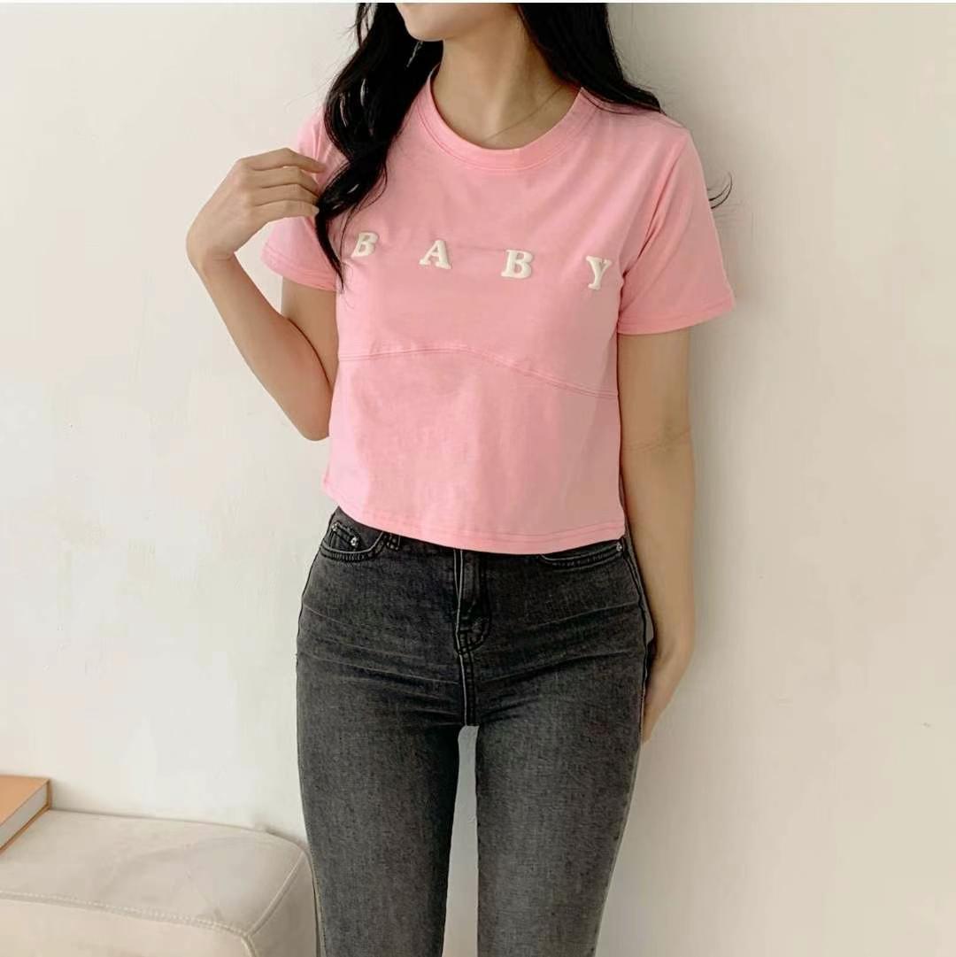 PINK POUCH韓國㊣直郵東大門代購女裝新款時尚25春夏人氣T恤PINK POUCHT恤