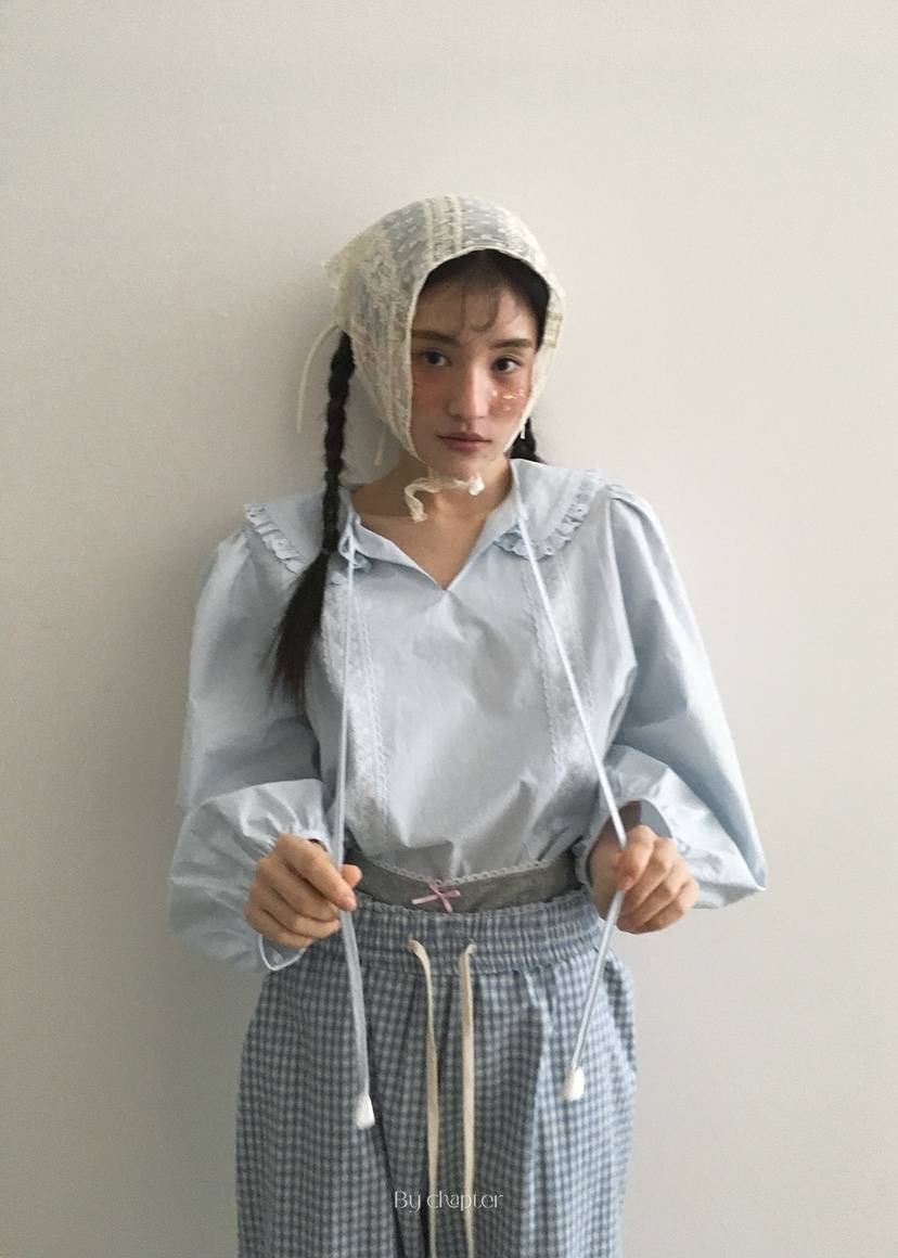BY CHAPTER韓國㊣直郵東大門代購女裝新款人氣襯衫蕾絲衫蕾絲Chapter襯衫/蕾絲衫