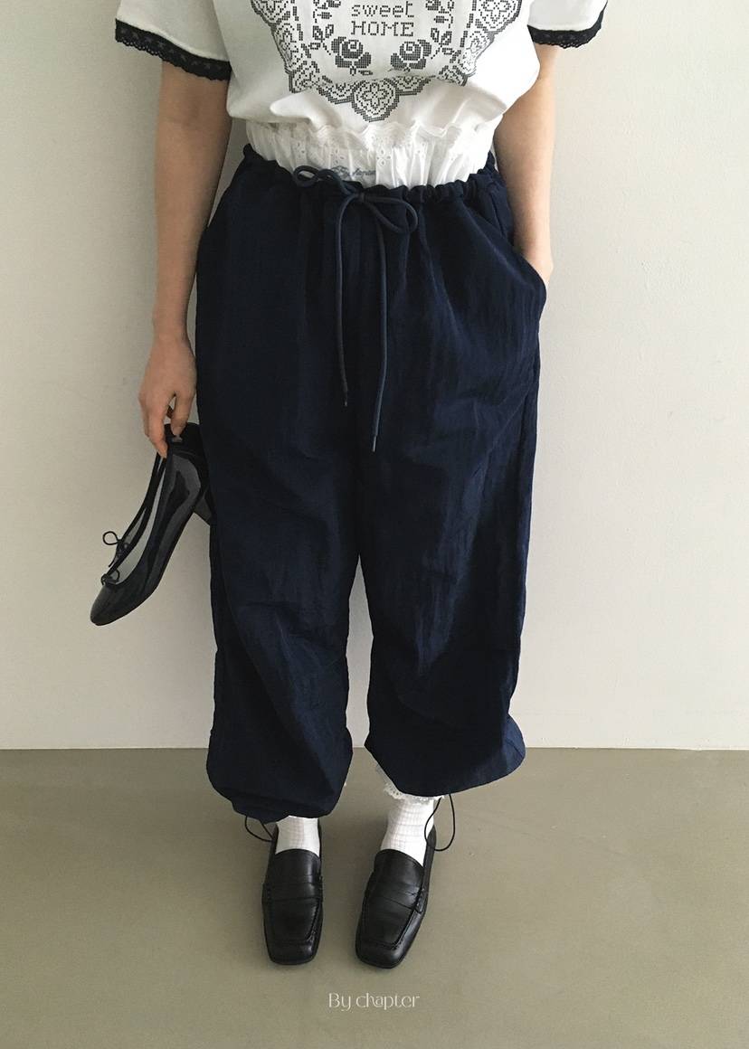 BY CHAPTER韓國㊣直郵東大門代購女裝新品熱賣休閑休閑褲蕾絲Chapter休閑褲