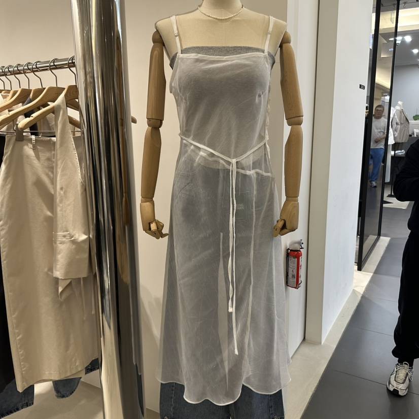 AHOY直郵韓國代購㊣女裝新品休閑熱賣職業25春夏連衣裙含腰繩AHOY連衣裙
