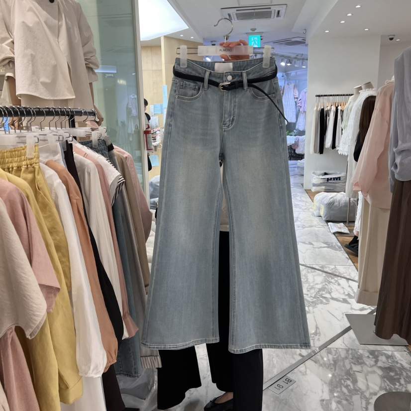 ALMOND韓國直郵㊣東大門實拍女裝新款25春夏牛仔褲包含腰帶喇叭ALMOND牛仔褲