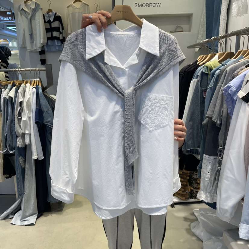 2MORROW直郵韓國代購㊣女裝新品25春夏休閑熱賣人氣襯衫蕾絲衫2MORROW襯衫/蕾絲衫