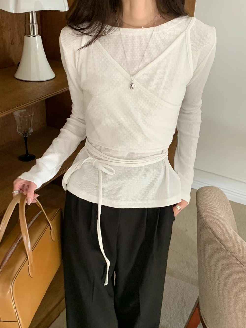 DAYEND東大門實拍女裝新品真品時尚休閑25春夏推薦熱賣長袖T恤DAYEND長袖T恤