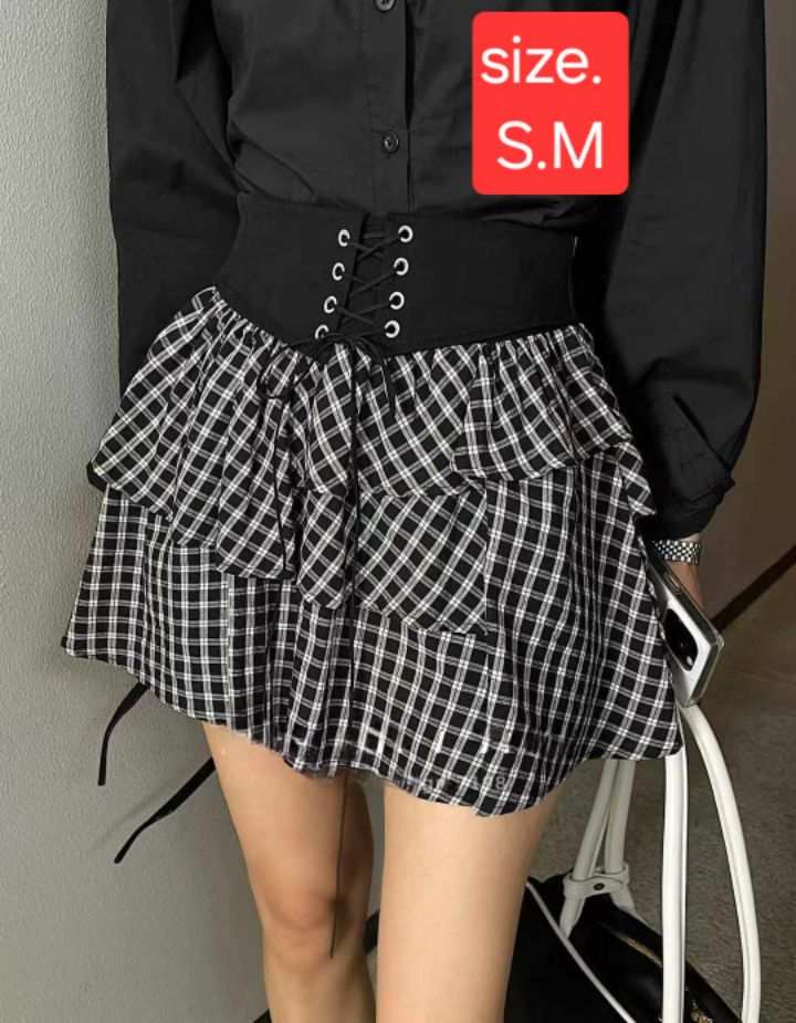 FEMME東大門代購女士新品人氣推薦職業休閑25春夏短裙格紋半身裙FEMME短裙